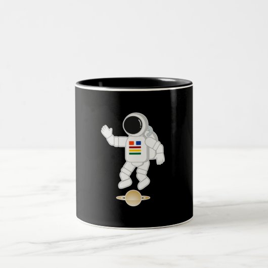 Tasse 2 Couleurs Astronaute Saturne (Centre)