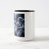 Tasse 2 Couleurs Astronautes Buvant du Café (Centre)