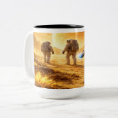 Tasse 2 Couleurs Astronauts explore yellow planet (Devant gauche)