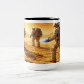 Tasse 2 Couleurs Astronauts explore yellow planet (Centre)