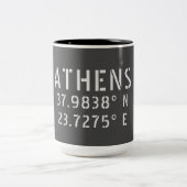 Tasse 2 Couleurs Athènes Latitude Longitude (Centre)