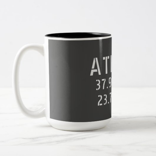 Tasse 2 Couleurs Athènes Latitude Longitude (Gauche)