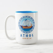 Tasse 2 Couleurs Athos, Grèce Conception de navire grec (Gauche)