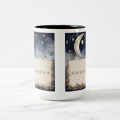 Tasse 2 Couleurs Atlas de phase de lune intemporelle - Rétro Astron (Centre)