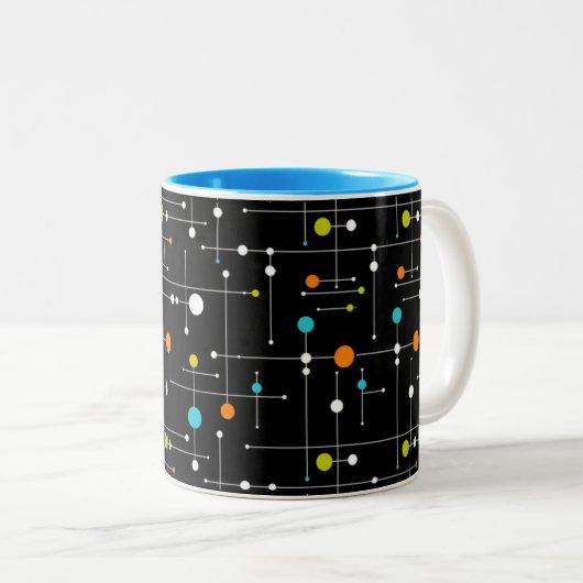 Tasse 2 Couleurs Atomic de l'espace noir de l'Hipster (Devant droit)