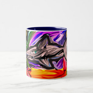 Tasse 2 Couleurs Attaque d'oeuvres d'art sur les requins