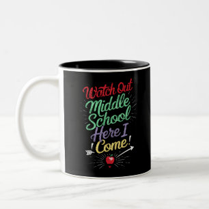 Tasse 2 Couleurs Attention collège, j'arrive école