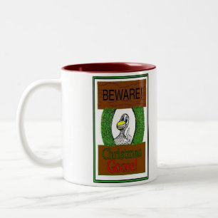 Tasse 2 Couleurs Attention ! L'oie de Noël ! Drôle