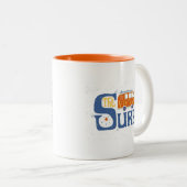 Tasse 2 Couleurs Attrapez l'affiche de vague (Devant droit)