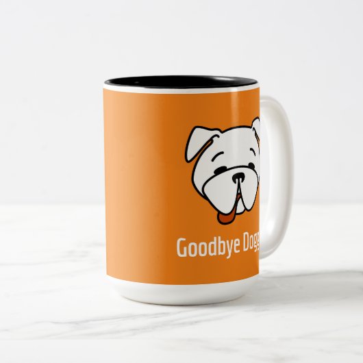 Tasse 2 Couleurs Au revoir Doggie White Text (Devant droit)
