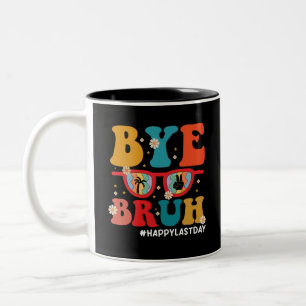 Tasse 2 Couleurs Au revoir prof Frère Joyeux Dernier Jour d'École É