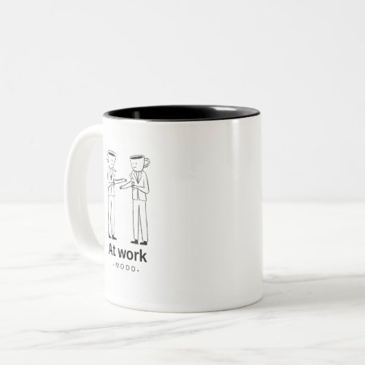 Tasse 2 Couleurs AU TRAVAIL : Utilisation quotidienne de café d'hum (Devant gauche)
