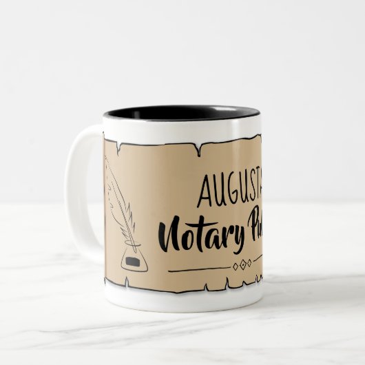 Tasse 2 Couleurs Augusta Notaire Public Soll Feather Quill (Devant gauche)