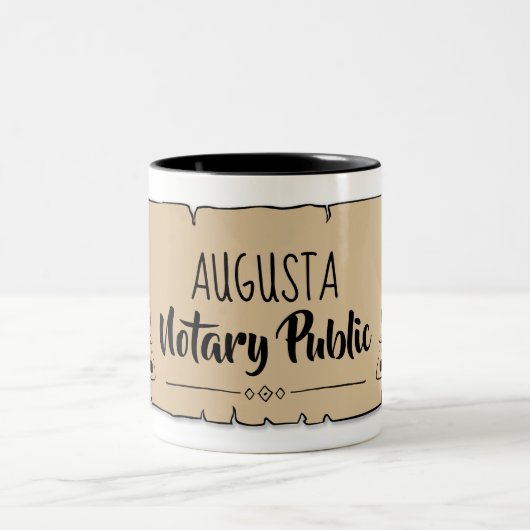 Tasse 2 Couleurs Augusta Notaire Public Soll Feather Quill (Centre)