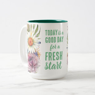 Tasse 2 Couleurs Aujourd'hui est une Bonne Journée Nouveau Départ C