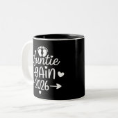Tasse 2 Couleurs Auntie Again 2026 Pregnancy Announcement (Devant gauche)