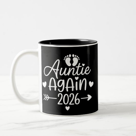 Tasse 2 Couleurs Auntie Again 2026 Pregnancy Announcement (Gauche)
