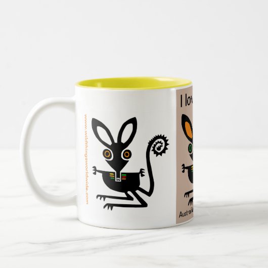 Tasse 2 Couleurs Australie - J'aime BILBIES - Nature - Faune (Gauche)
