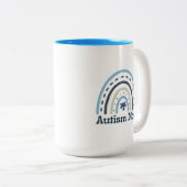Tasse 2 Couleurs Autism Mom Mug, 15 oz (Devant droit)