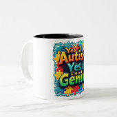 Tasse 2 Couleurs Autisme Genius (Devant gauche)