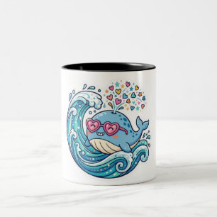 Tasse 2 Couleurs Autocollant lunettes de soleil en forme de cœur de