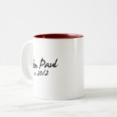 Tasse 2 Couleurs Autographe de RON PAUL 2012 (Devant gauche)