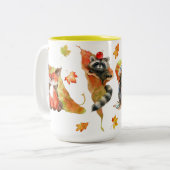 Tasse 2 Couleurs Automne Automne Cute Animaux Clipart (Devant gauche)