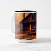 Tasse 2 Couleurs Automne/Automne/Halloween/Peinture rustique (Devant gauche)