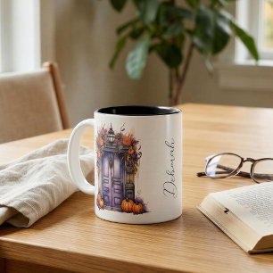 Tasse 2 Couleurs Automne Citrouille de porte Elegant Personnalisé