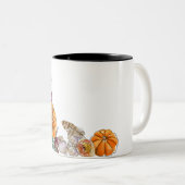 Tasse 2 Couleurs Automne Citrouilles aquarelle (Devant droit)