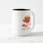 Tasse 2 Couleurs Automne Feuilles Automne Design avec nom (Devant droit)