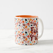 Tasse 2 Couleurs Automne Feuilles "C'est l'automne Y'all" (Devant droit)