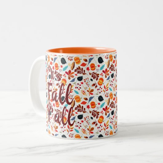 Tasse 2 Couleurs Automne Feuilles "C'est l'automne Y'all" (Devant gauche)