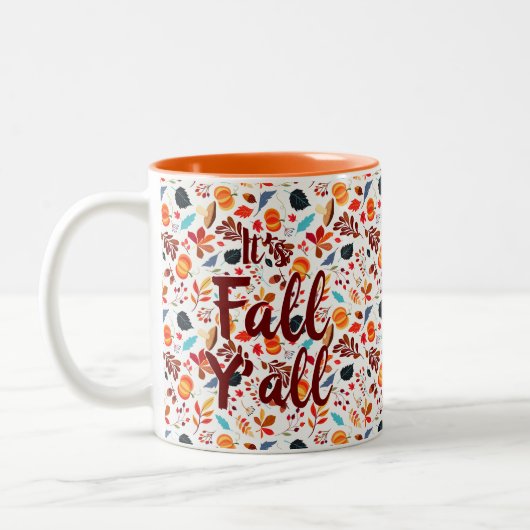 Tasse 2 Couleurs Automne Feuilles "C'est l'automne Y'all" (Gauche)