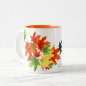 Tasse 2 Couleurs Automne Feuilles D'Automne Mug-Thankful (Devant gauche)