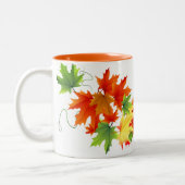 Tasse 2 Couleurs Automne Feuilles D'Automne Mug-Thankful (Gauche)