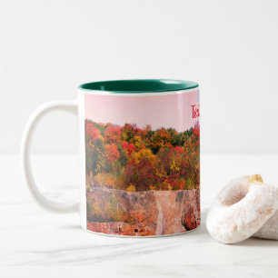 Tasse 2 Couleurs Automne Foliage Rock Cliff Nature Personnalisée
