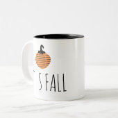 Tasse 2 Couleurs Automne Moderne Citrouille rayé Halloween (Devant gauche)