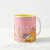 Tasse 2 Couleurs Automne Thankgiving rose (Devant droit)