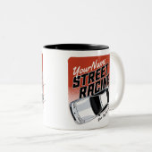 Tasse 2 Couleurs Automobile de course de rue personnalisée (Devant droit)