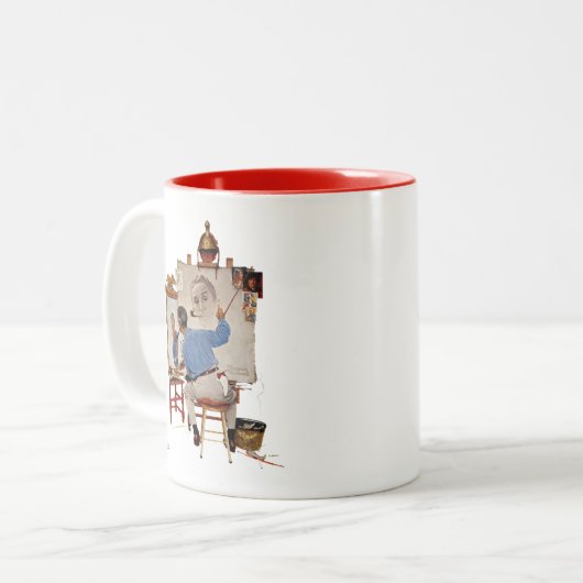 Tasse 2 Couleurs Autoportrait triple (Devant gauche)