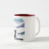 Tasse 2 Couleurs Autriche poster de voyage ski (Devant droit)