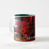 Tasse 2 Couleurs Autumn Foliage Pond Nature Personnalisée (Devant gauche)