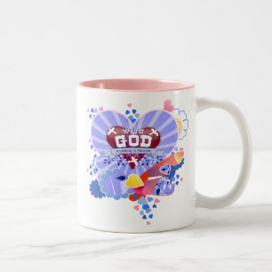 Tasse 2 Couleurs Avec Dieu Coeurs