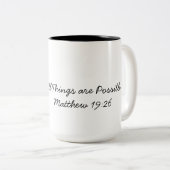 Tasse 2 Couleurs Avec Dieu Tout Est Possible (Devant droit)