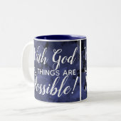 Tasse 2 Couleurs Avec Dieu toutes les choses sont foi chrétienne (Devant gauche)
