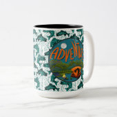 Tasse 2 Couleurs Aventure de camping et de pêche (Devant droit)