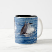 Tasse 2 Couleurs Aventure de dauphin (Devant droit)