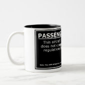 TASSE 2 COULEURS AVERTISSEMENT DE PASSAGER (Gauche)