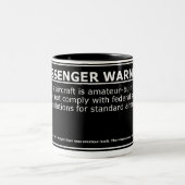 TASSE 2 COULEURS AVERTISSEMENT DE PASSAGER (Centre)